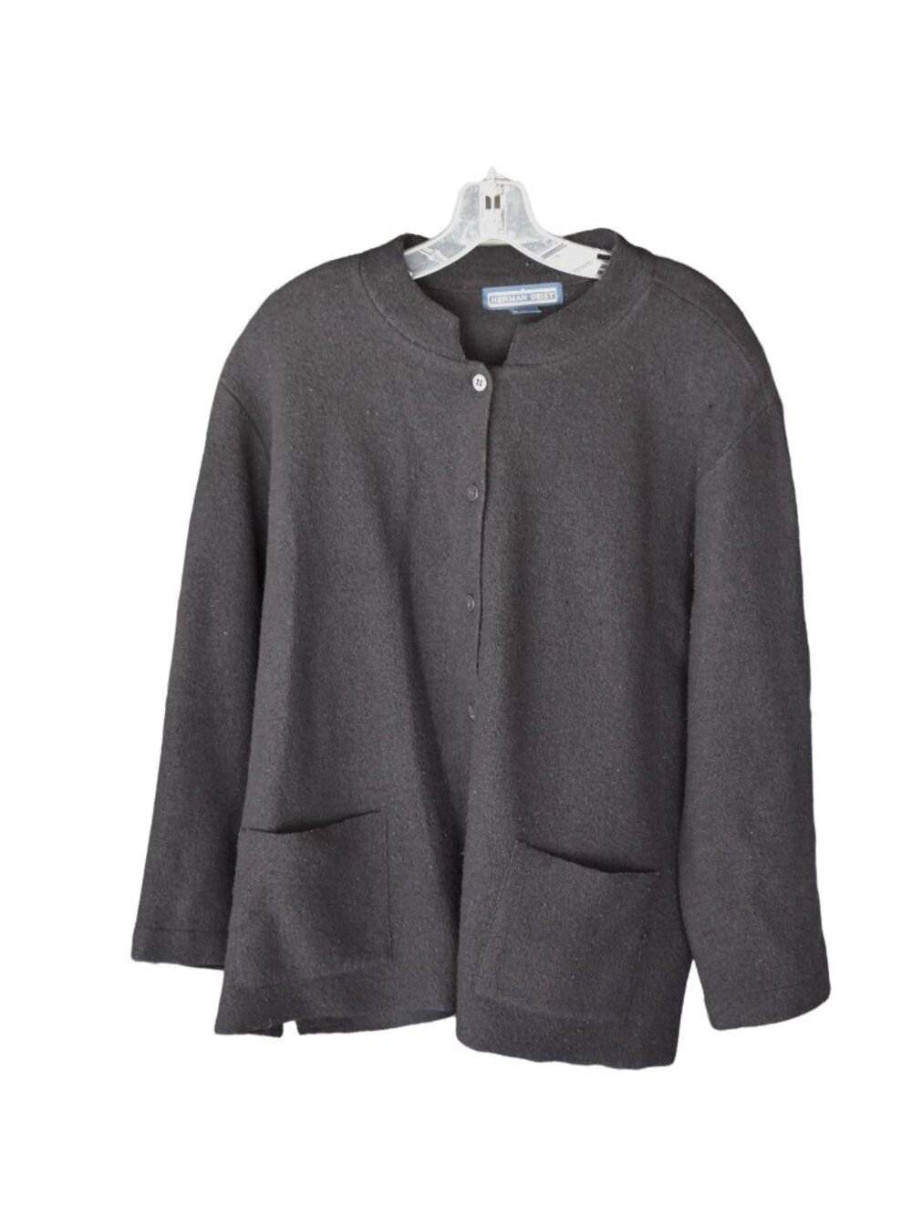 Women's Herman Geist Black Wool Button up Jacket W/Pockets Size L